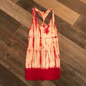 Red and white tie dye tank!